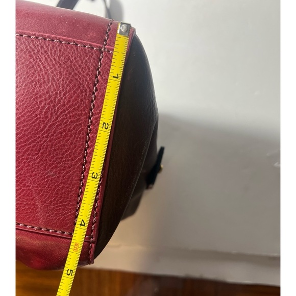 Fossil Red and Brown Leather Handbag with Key Charm - Picture 9 of 9